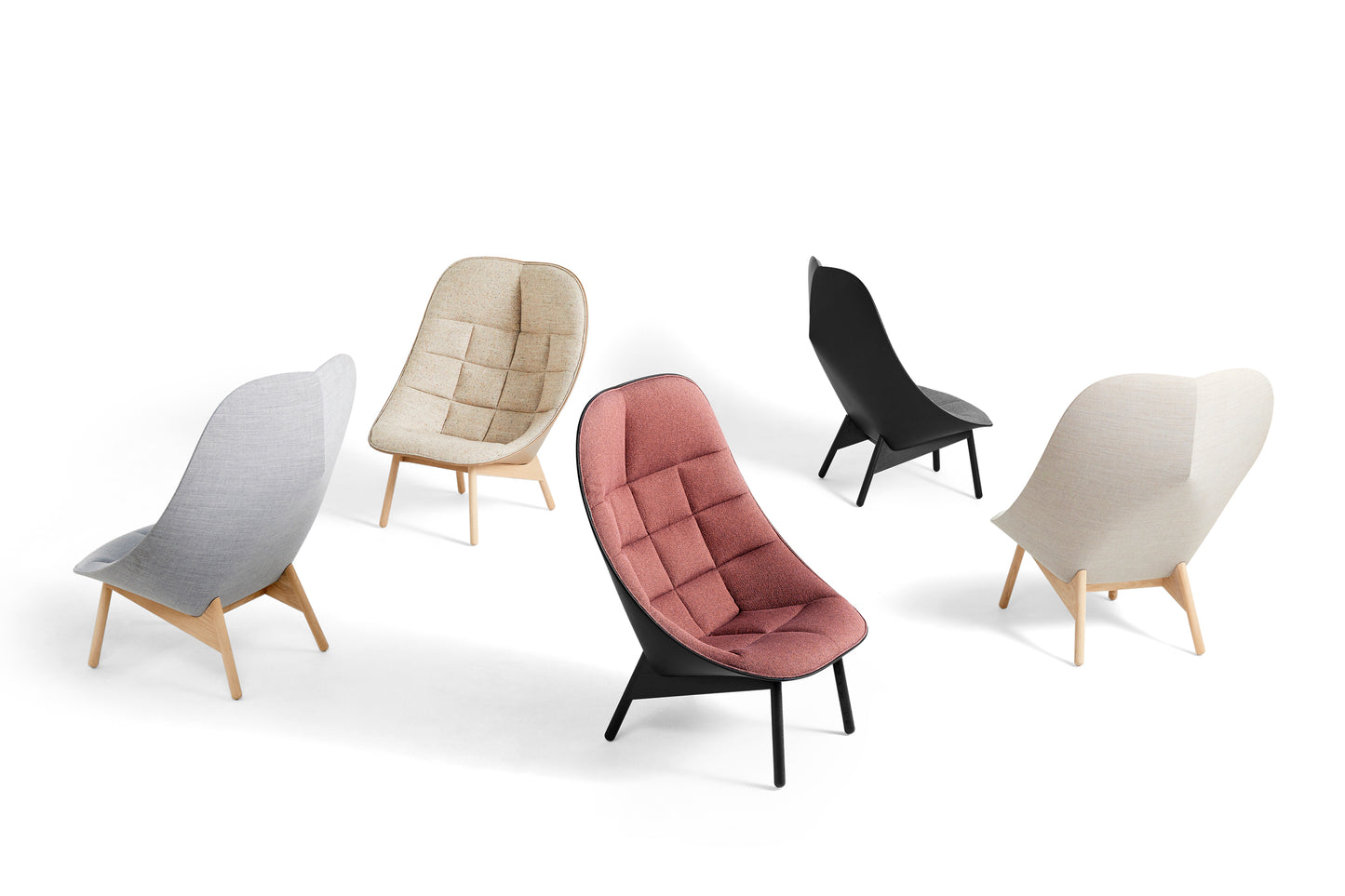 HAY Uchiwa Quilted fauteuil duo stoffering beige