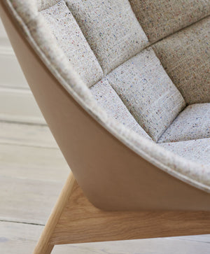 HAY Uchiwa Quilted fauteuil duo stoffering grijs/zwart