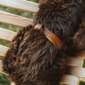 Weltevree Fieldchair Larch loungestoel met bruin schapenvacht