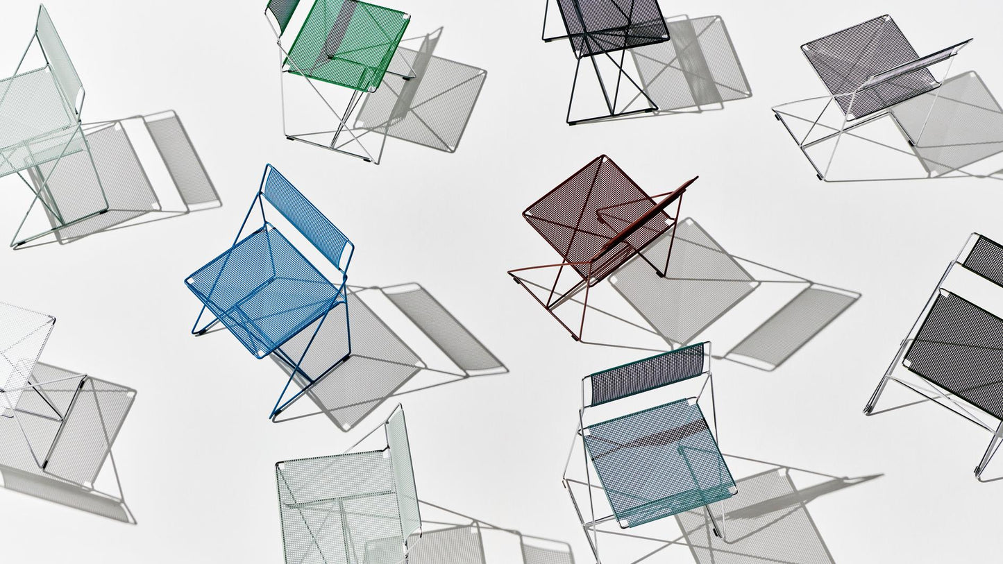 HAY X-Line eetkamerstoel gepoedercoat staal Iron Red