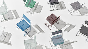 HAY X-Line eetkamerstoel gepoedercoat staal Iron Red