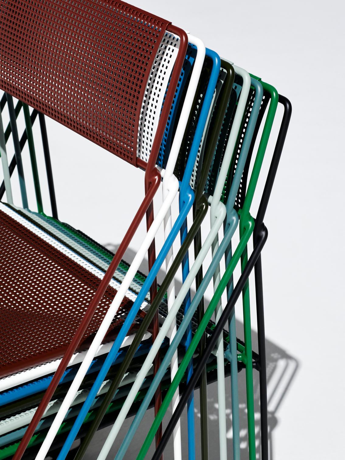 HAY X-Line eetkamerstoel gepoedercoat staal Iron Red