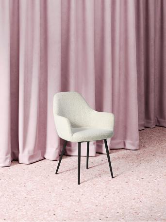 HelloChair HC29 Mijs eetkamerstoel Sneak Linen vierpoot zwart