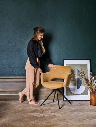 HelloChair HC31 Lillem eetkamerstoel Alpine Naturel spinpoot zwart