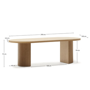 Kave Home Nealy eettafel 240x100 cm Naturel
