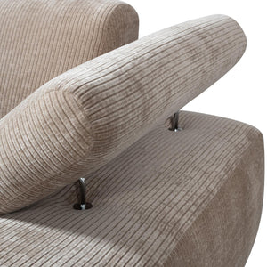 WOOOD Mojo chaise longue bank arm rechts ribstof Donkerzand