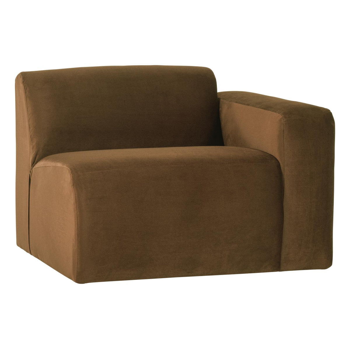 WOOOD Mojo Base 1-zits bank arm rechts velvet Honinggeel