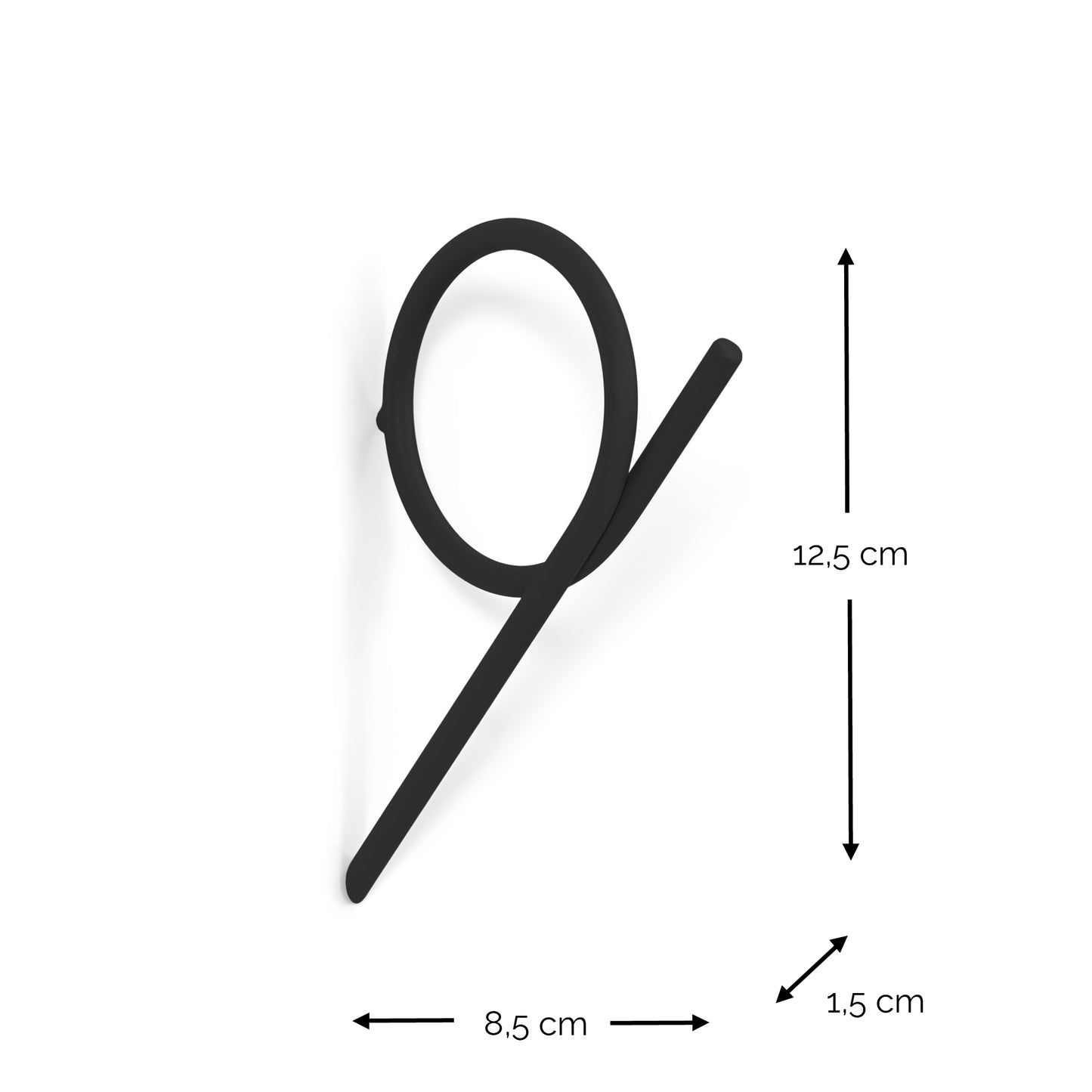 Spinder Design Tuba Medium wandhaak Zwart