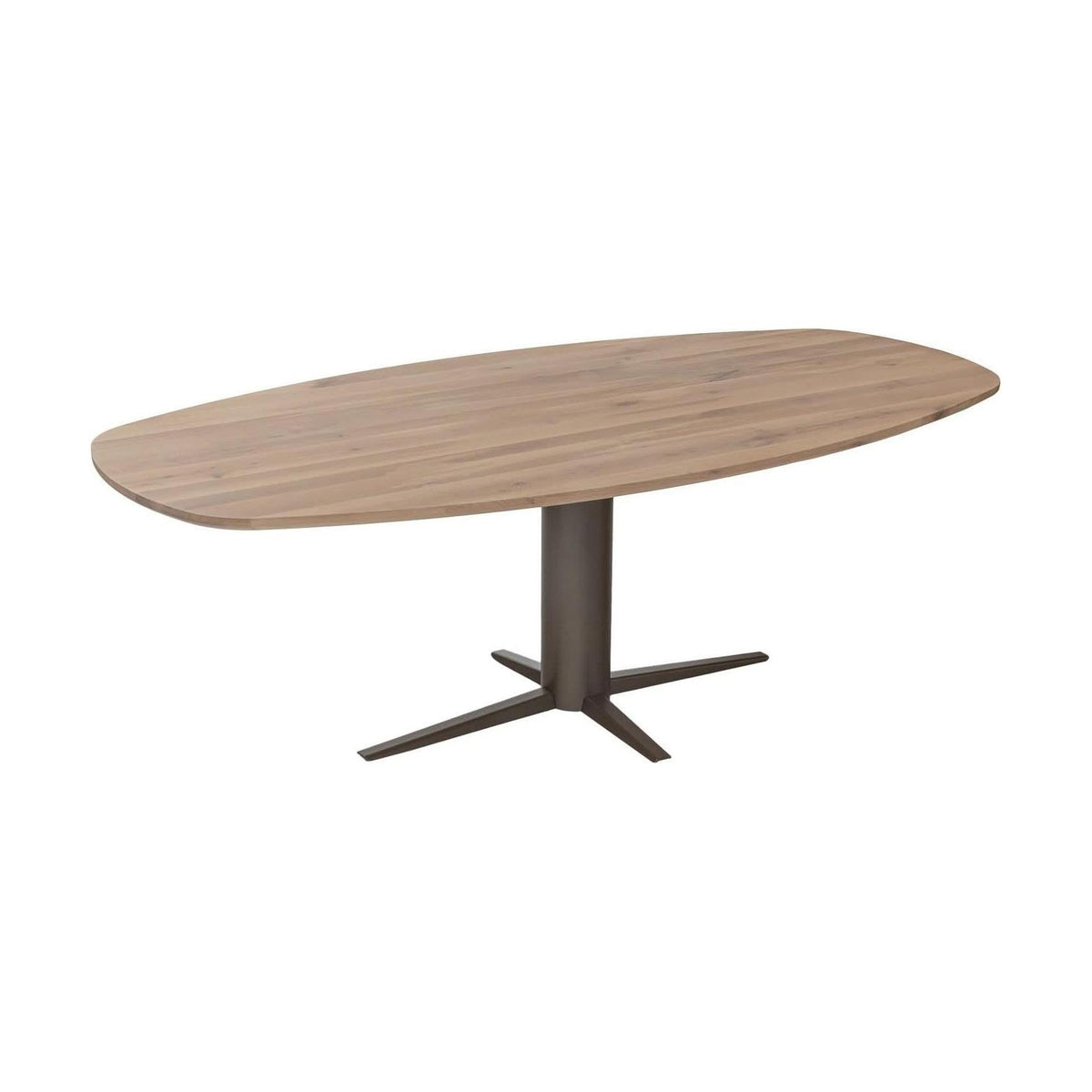 Bree's New World Thor eettafel Deens Ovaal 260x120 cm noten gelakt poot zwart