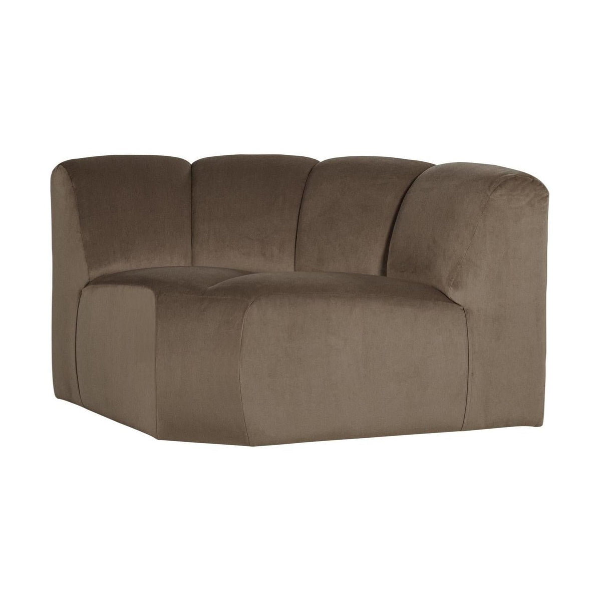 WOOOD Mojo bank hoekelement rond velvet Taupe