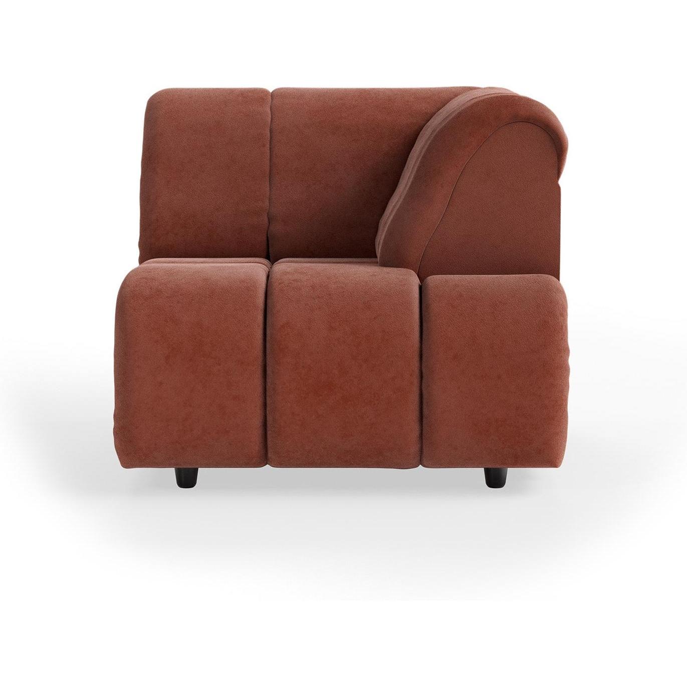 HKliving Wave bank right high arm Royal Velvet Magnolia