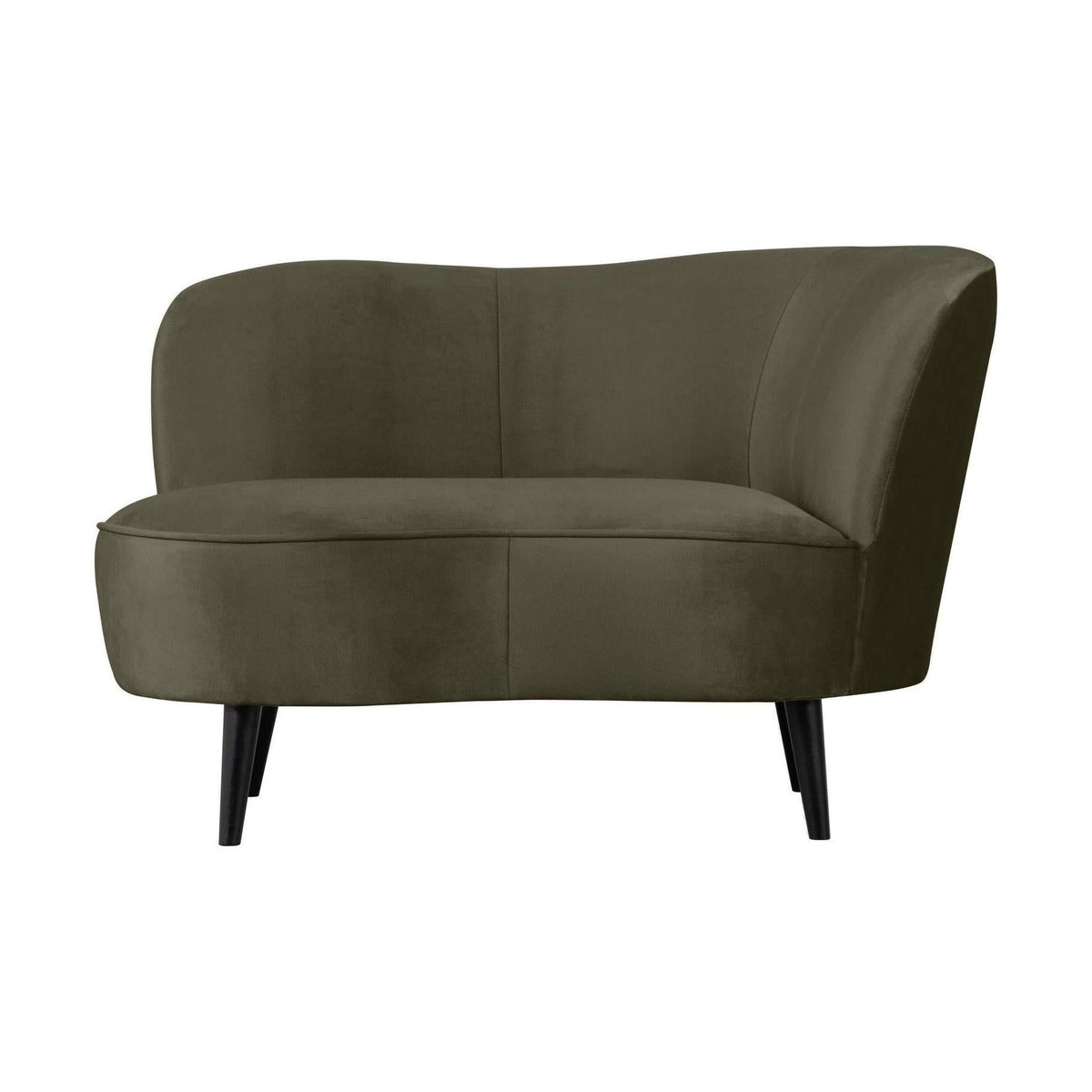 WOOOD Sara lounge fauteuil rechts velvet Warm Groen