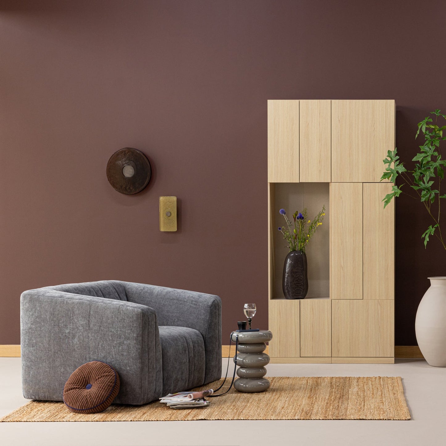 WOOOD Build wandkast 108 cm naturel