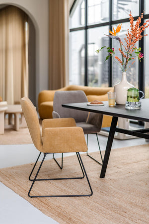 Jesper Home Misaki eetkamerstoel Cosy Copper turn steel