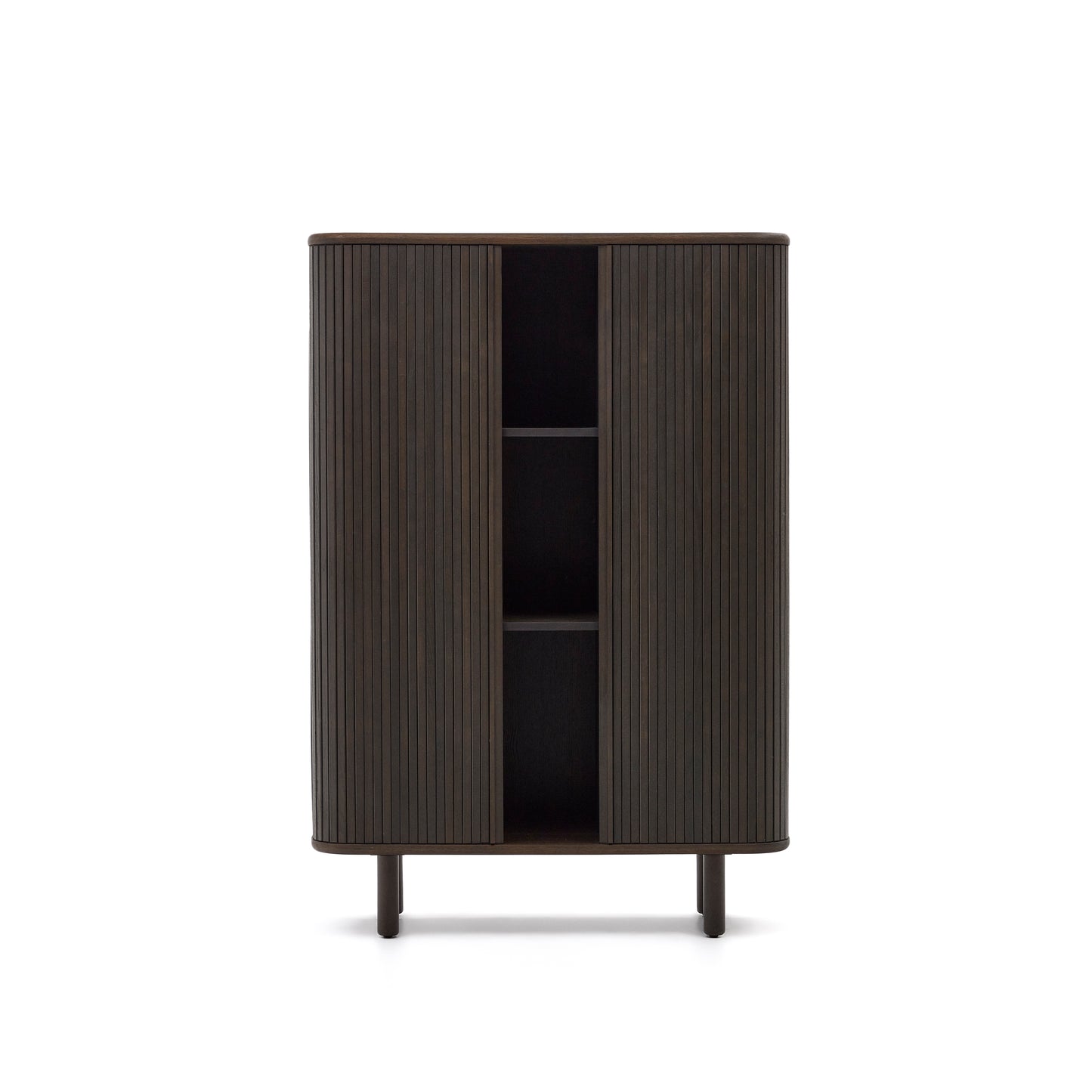Kave Home Mailen dressoir hoog met 2 deuren essen donkere afwerking
