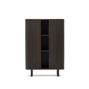 Kave Home Mailen dressoir hoog met 2 deuren essen donkere afwerking