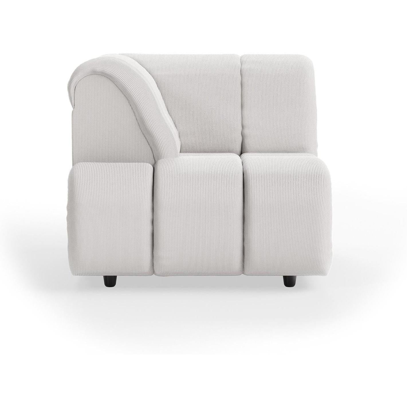 HKliving Wave bank left high arm Corduroy Rib Cream