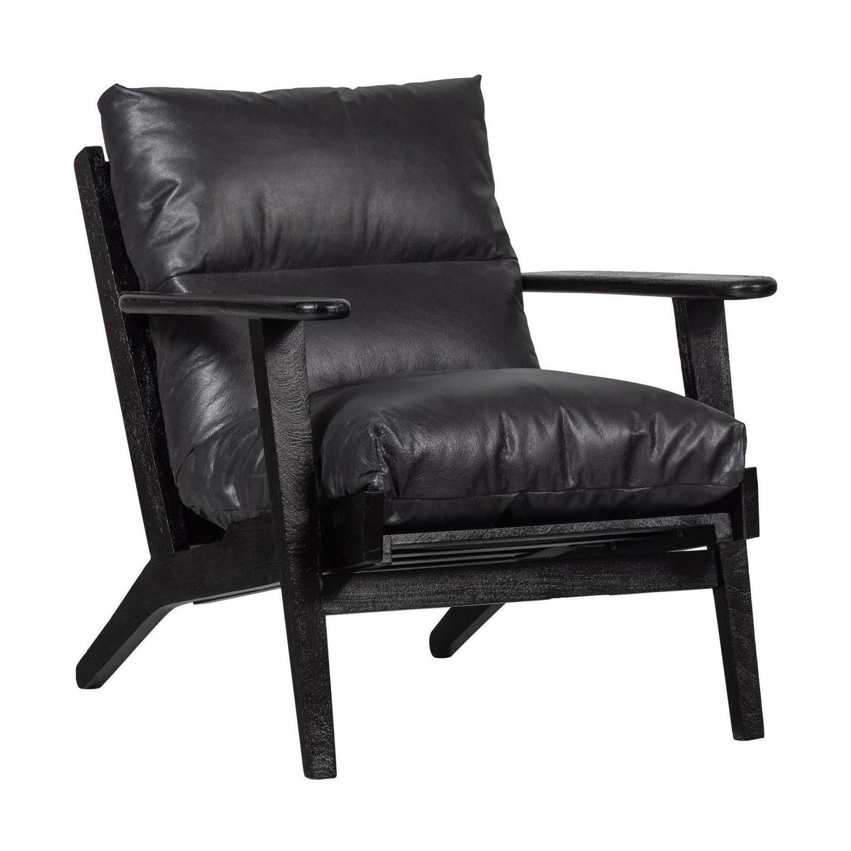 WOOOD Houston fauteuil leer Zwart