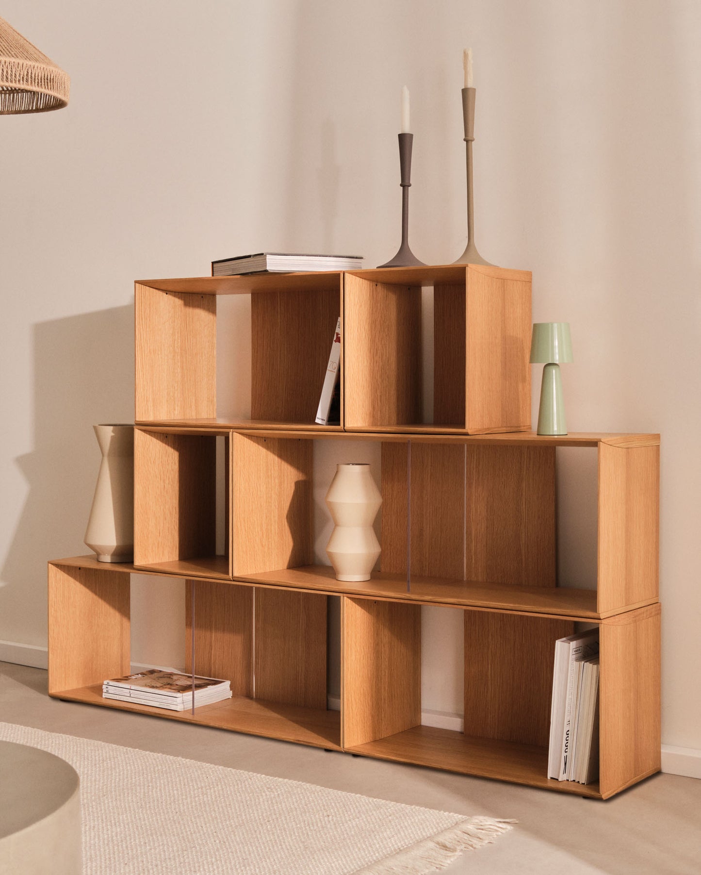 Kave Home Litto kast 2 modulaire planken eiken