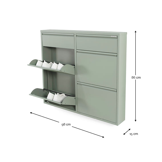 Spinder Design Billy 6 schoenenkast Dusty Green