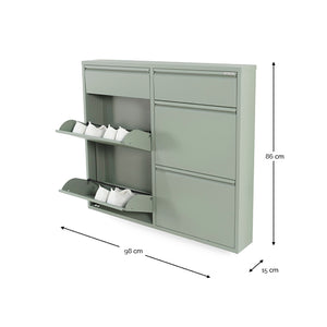 Spinder Design Billy 6 schoenenkast Dusty Green