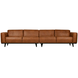 WOOOD Statement XL 4-zits bank 372 cm Ecoleer Cognac