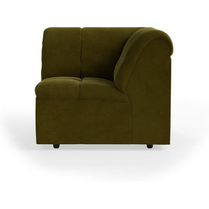 HKliving Wave bank corner Royal Velvet Olive