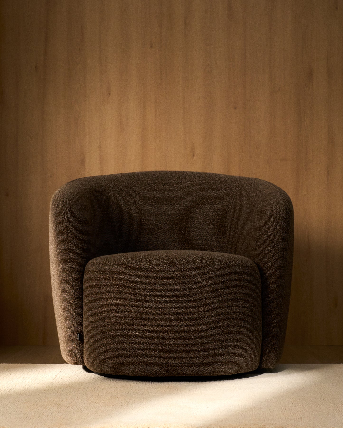 Kave Home Odenia fauteuil brandvertragende bouclé Dark brown