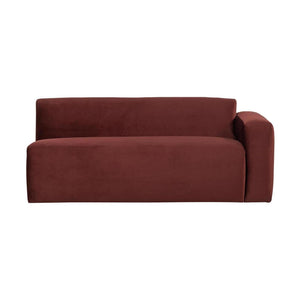 WOOOD Mojo Base 2-zits bank arm rechts velvet Kastanjebruin