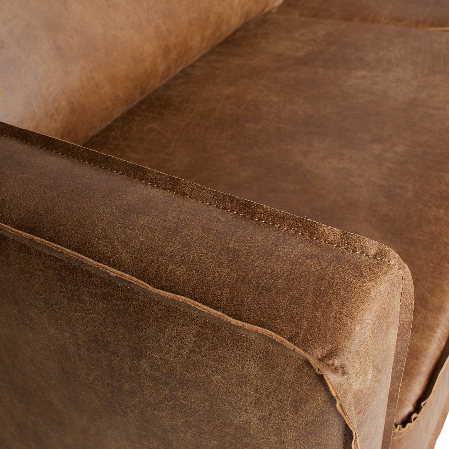 WOOOD Rodeo daybed links eco-leer Cognac