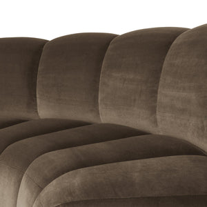 WOOOD Mojo eetbank halfronde hoek rugleuning velvet Taupe
