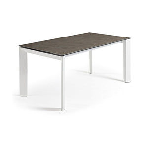 Kave Home Axis eettafel uitschuifbaar 160/220x90 cm Bruin/Wit
