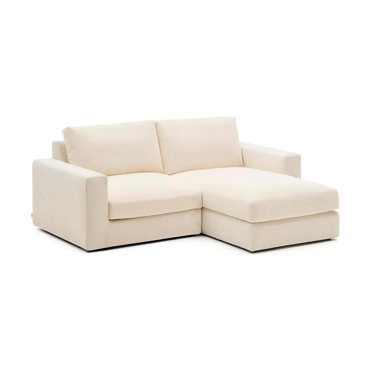 Kave Home Alea 3-zitsbank met chaise longue rechts Ecru