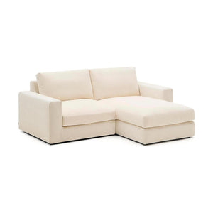 Kave Home Alea 3-zitsbank met chaise longue rechts Ecru