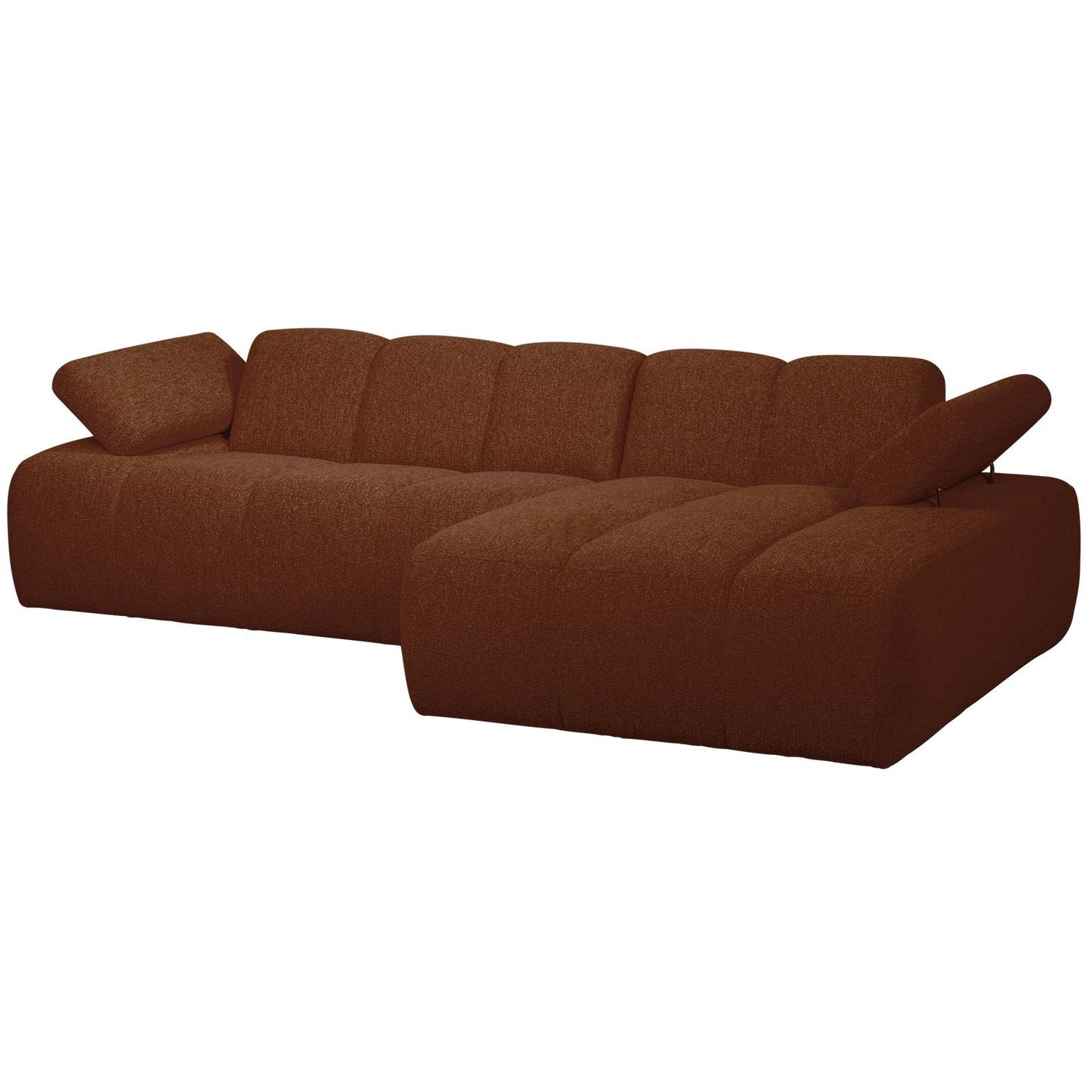 WOOOD Mojo chaise longue bank rechts bouclé Roestbruin Melange