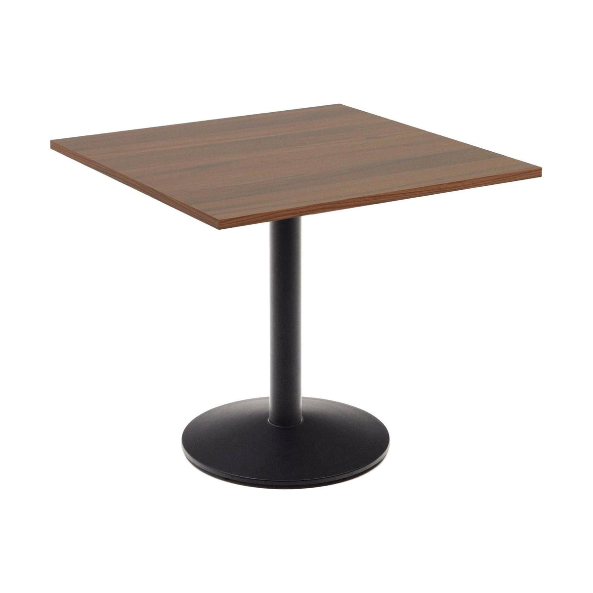Kave Home Esilda eettafel vierkant Ø90 cm Bruin/Zwart