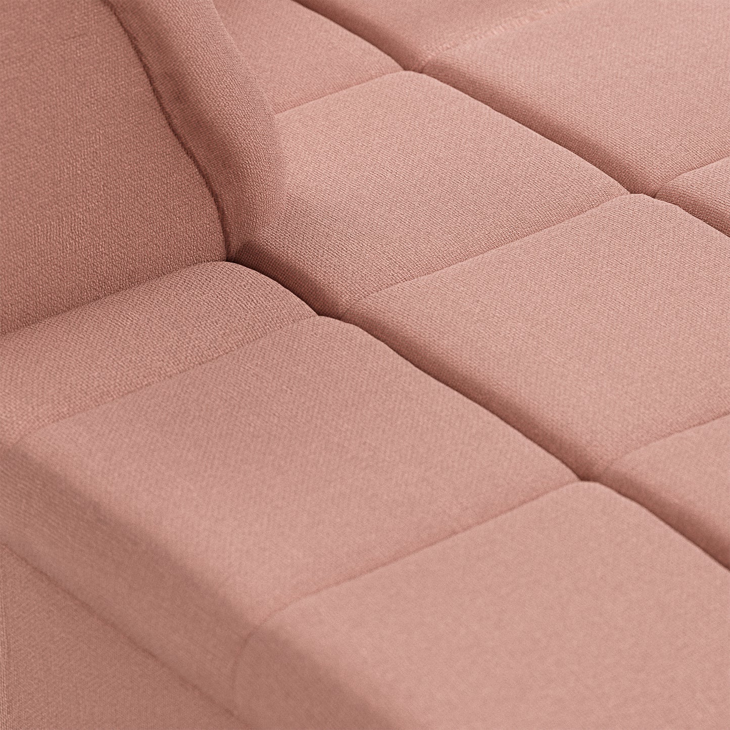 HKliving Wave bank left divan Linen Dusty Rose