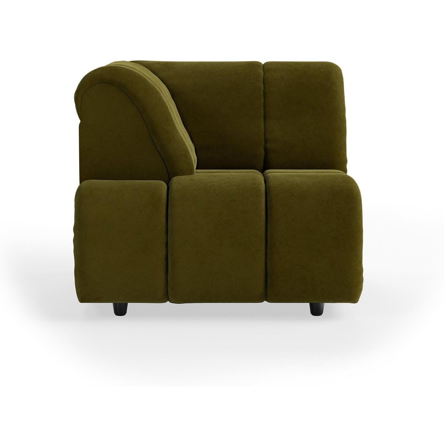HKliving Wave bank left high arm Royal Velvet Olive