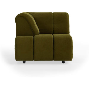 HKliving Wave bank left high arm Royal Velvet Olive