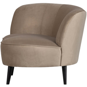 WOOOD Sara lounge fauteuil links velvet Khaki