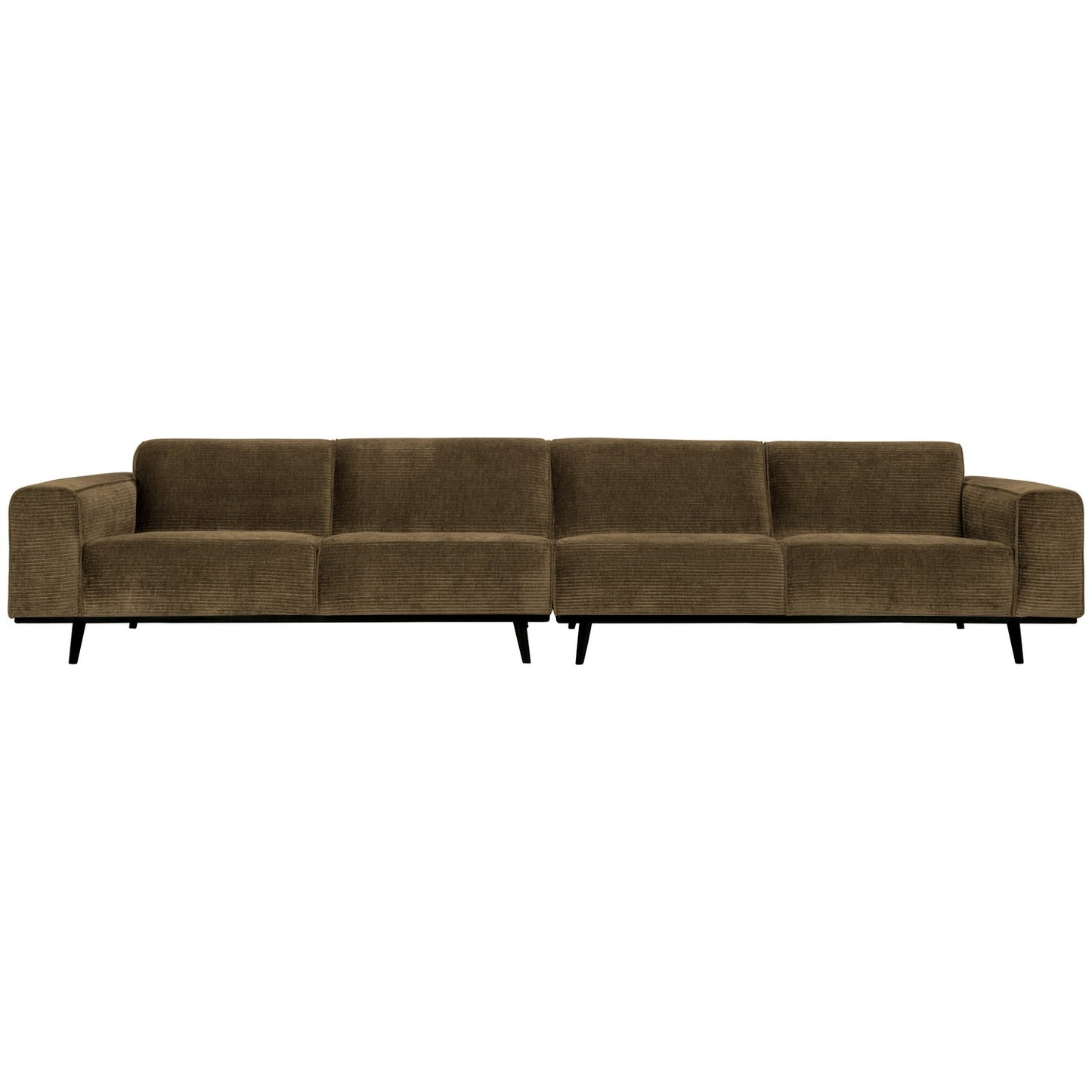 WOOOD Statement XL 4-zits bank 372 cm Ribstof Olijfgroen