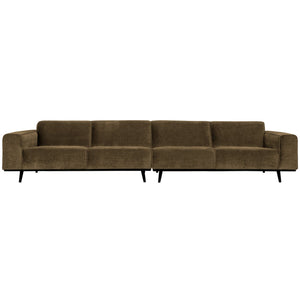 WOOOD Statement XL 4-zits bank 372 cm Ribstof Olijfgroen