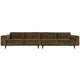 WOOOD Statement XL 4-zits bank 372 cm Ribstof Olijfgroen