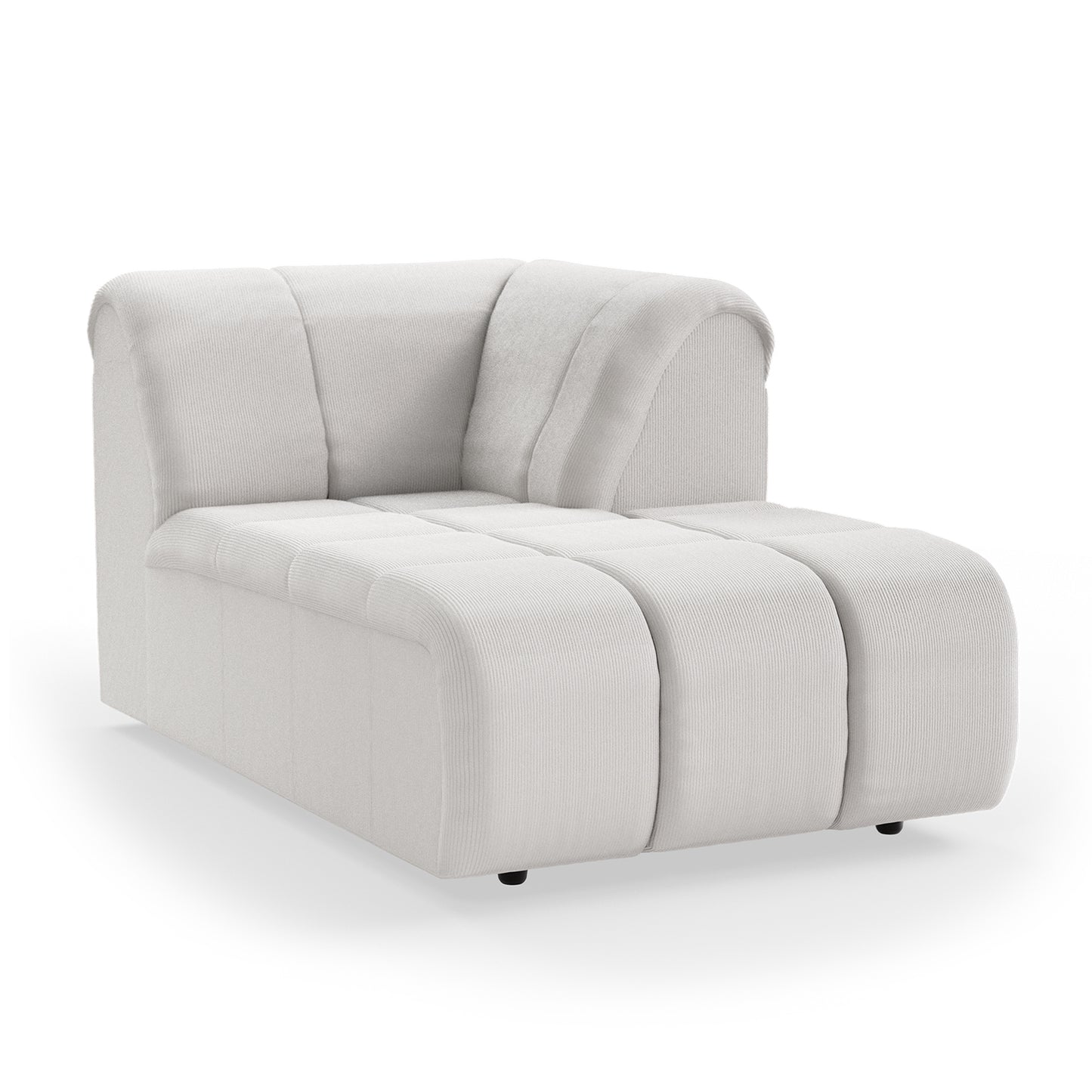 HKliving Wave bank right divan Corduroy Rib Cream