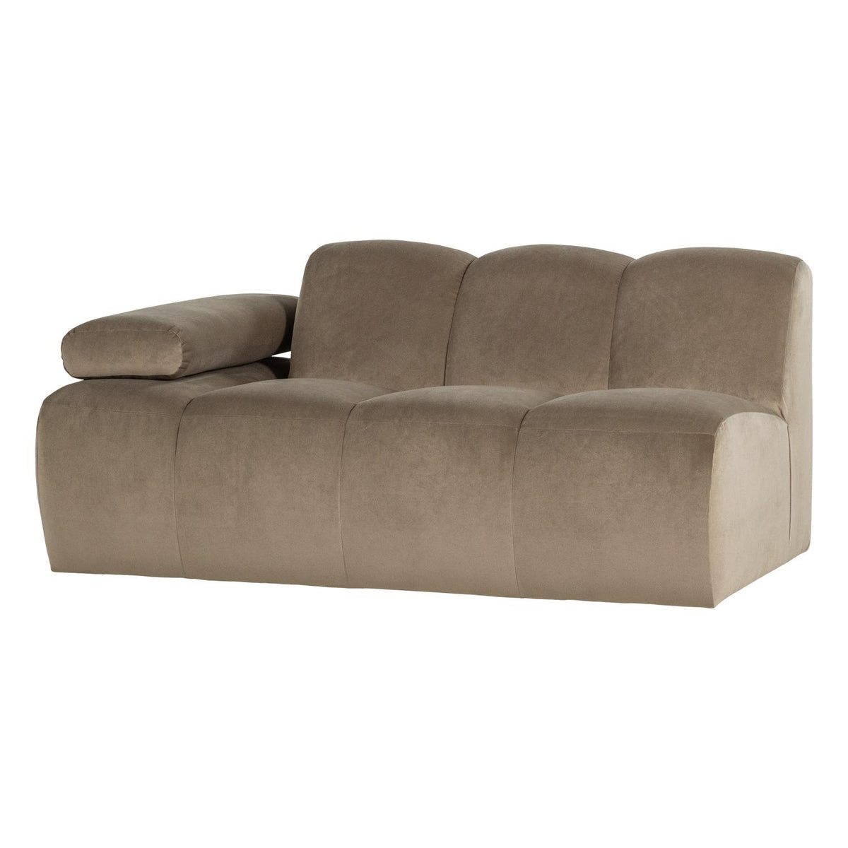WOOOD Mojo 1,5-zits bank arm links velvet Khaki