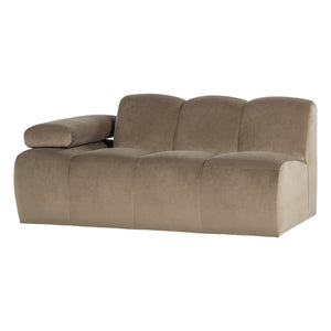 WOOOD Mojo 1,5-zits bank arm links velvet Khaki