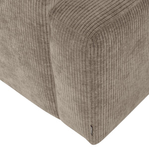 WOOOD Mojo Base 1-zits bank arm links rib Donkerzand