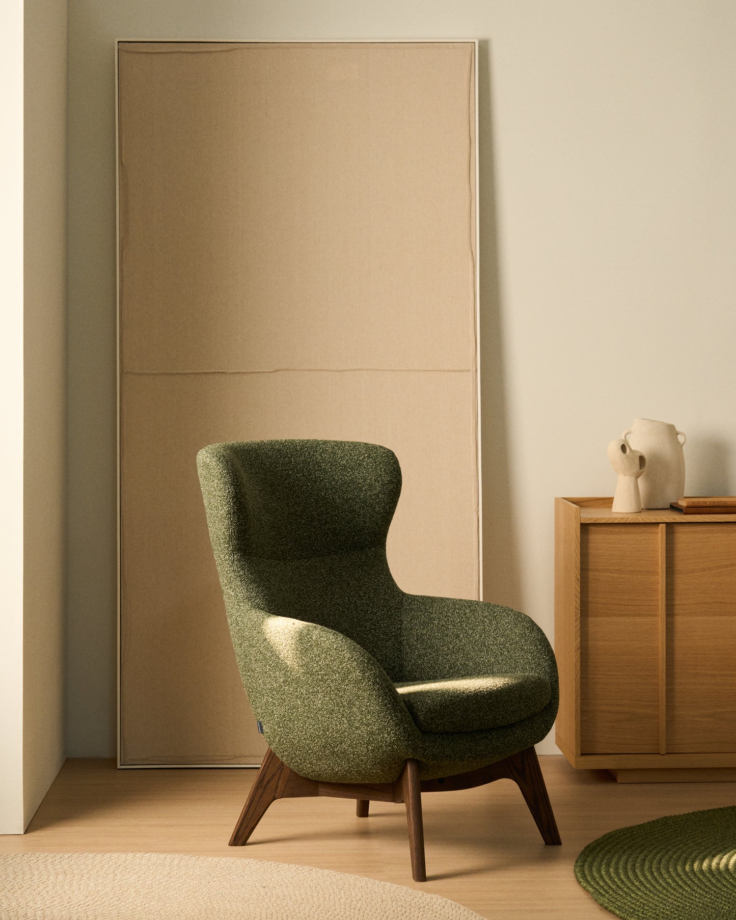 Kave Home Adiran fauteuil chenille Dark green