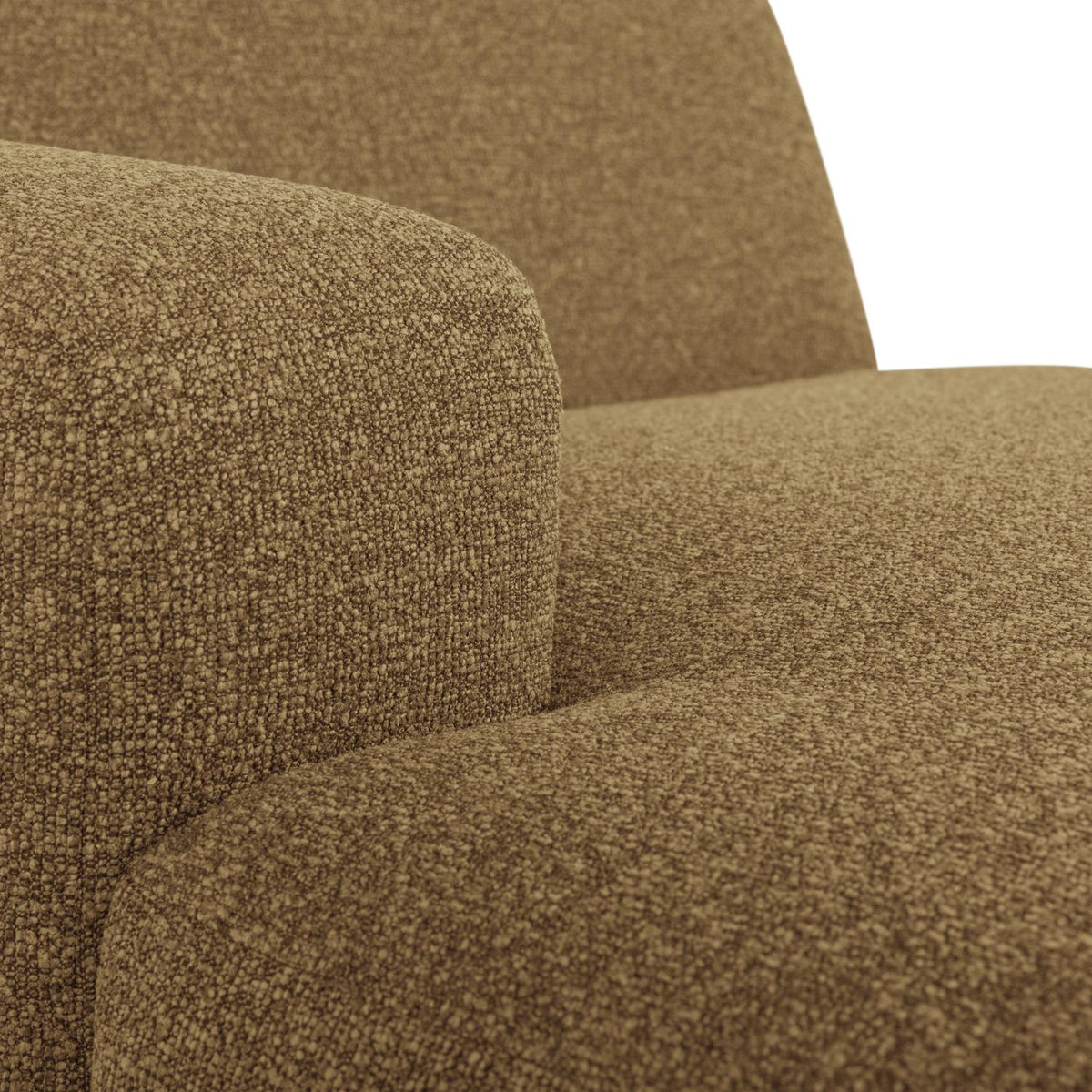 WOOOD Mojo Base chaise longue bank arm links bouclé Geel/Bruin