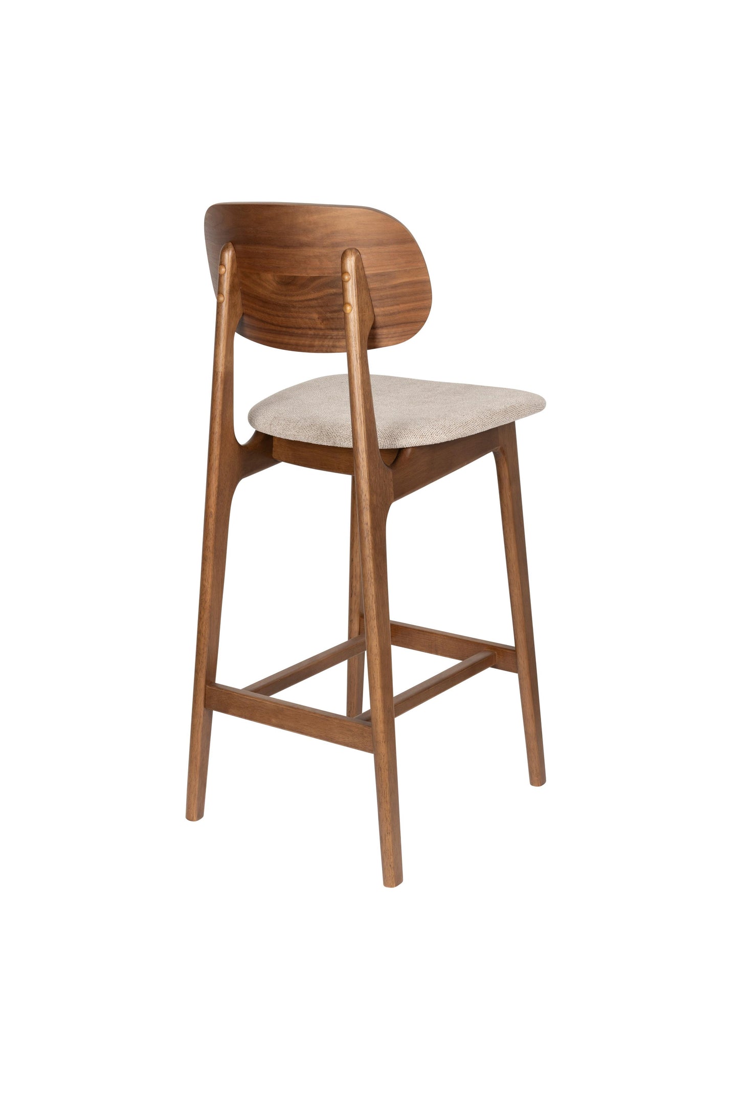 Dutchbone Marais barkruk H69 Beige/Walnoot